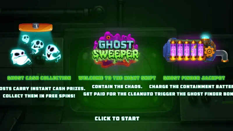 Ghost Sweeper - menu główne przed rozpoczęciem sesji